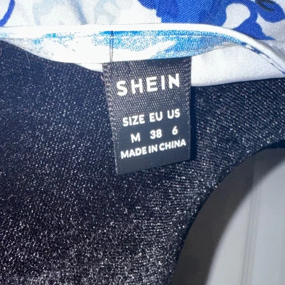 SHEIN Blue Floral Long Sleeve Dress - Picture 13 of 15